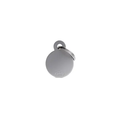 MYFAMILY ROUND ALUMINUM GREY S, Privjesak za graviranje za ljubimce