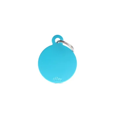 MYFAMILY BIG ROUND ALUMINUM LIGHT BLUE, Privjesak za graviranje za ljubimce
