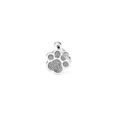 MYFAMILY PAW GLITTER GREY, Privjesak za graviranje za ljubimce