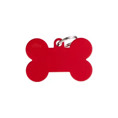 MYFAMILY ALUMINIUM BONE RED XL, Privjesak za graviranje za ljubimce