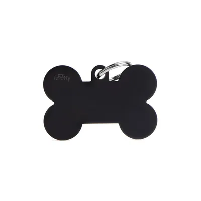 MYFAMILY ALUMINIUM BONE BLACK XL, Privjesak za graviranje za ljubimce
