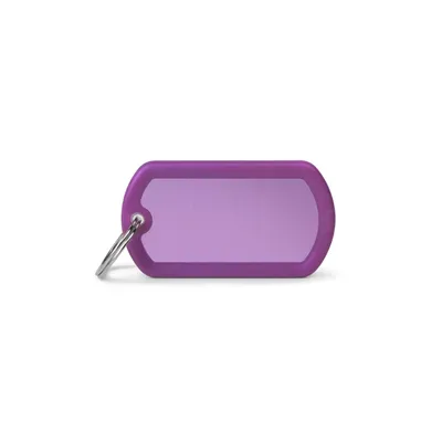 MYFAMILY Hushtag ALUMINIUM MILITARY BIG + PURPLE RUBBER, Privjesak za graviranje za ljubimce