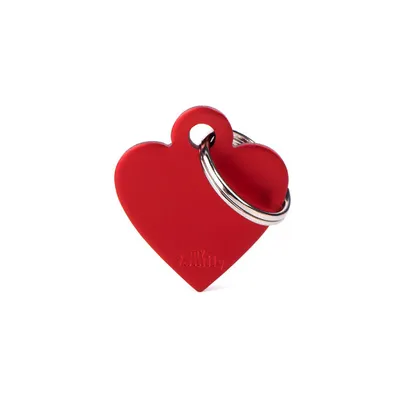 MYFAMILY HEART ALUMINUM RED S, Privjesak za graviranje za ljubimce