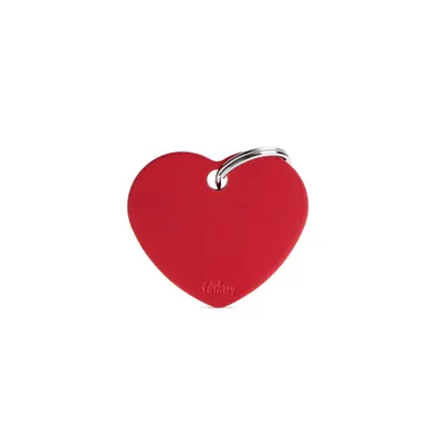 MYFAMILY BIG HEART ALUMINUM RED, Privjesak za graviranje za ljubimce