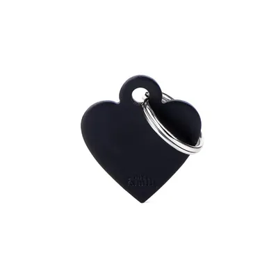 MYFAMILY HEART ALUMINUM BLACK S, Privjesak za graviranje za ljubimce