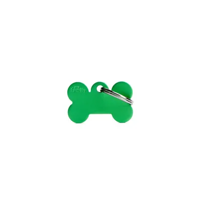 MYFAMILY BONE ALUMINUM GREEN S, Privjesak za graviranje za ljubimce