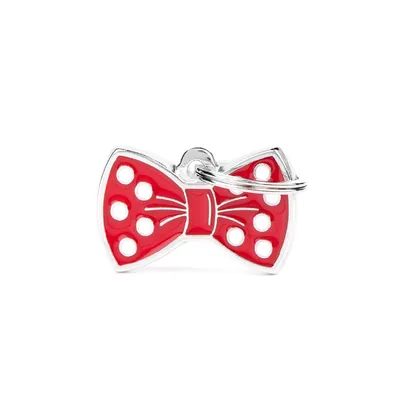 MYFAMILY BOW TIE RED, Privjesak za graviranje, za ljubimce