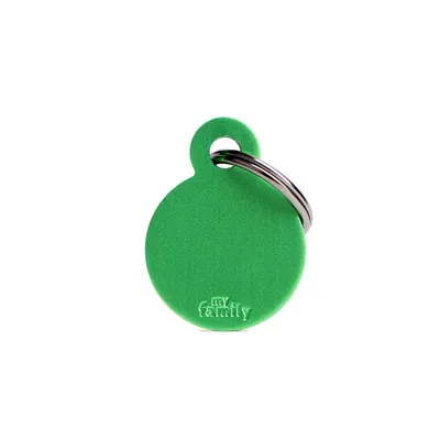 MYFAMILY ROUND ALUMINUM GREEN S, Privjesak za graviranje za ljubimce