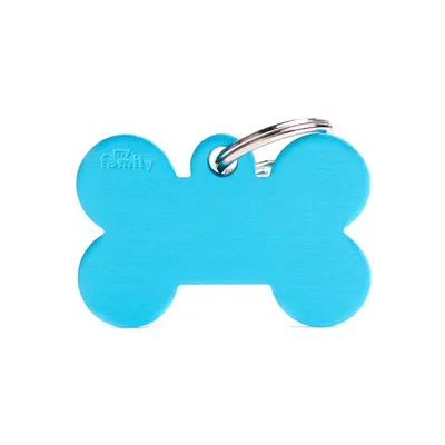 MYFAMILY BIG BONE ALUMINUM LIGHT BLUE, Privjesak za graviranje za ljubimce