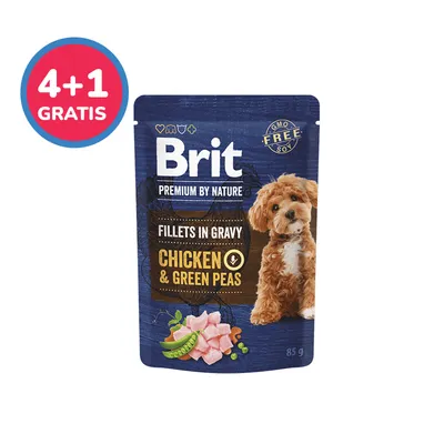 Brit Premium by Nature Dog Fillets in Gravy ‘Chicken & Green Peas’, 85 g