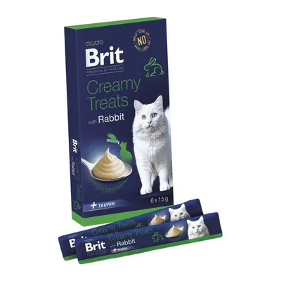 Brit Premium by Nature Cat Creamy Treats Rabbit, 6 x 15 g