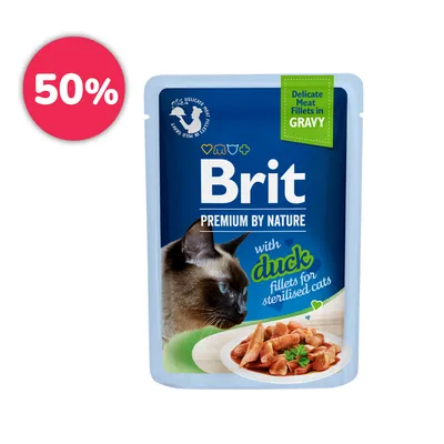 Brit Premium Cat Delicate Fillets in Gravy with Duck for Sterilised, 85 g