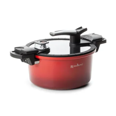 Lonac za kuhanje pod pritiskom s pametnim poklopcem Rosmarino FreshCooker 5l - crveni