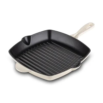 Grill tava od lijevanog željeza Rosmarino Blacksmith's - 27 cm, bež