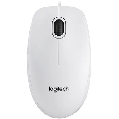 Logitech miš B100, žičani, bijeli