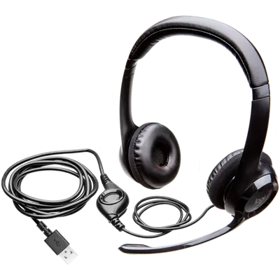 Logitech slušalice H390 Stereo, žičane, crne