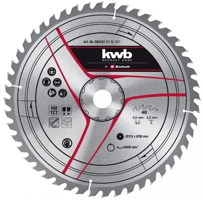 KWB rezni list 315 x 30 x 3,2 mm/2,2 mm, 48Z za TC-TS 315 U