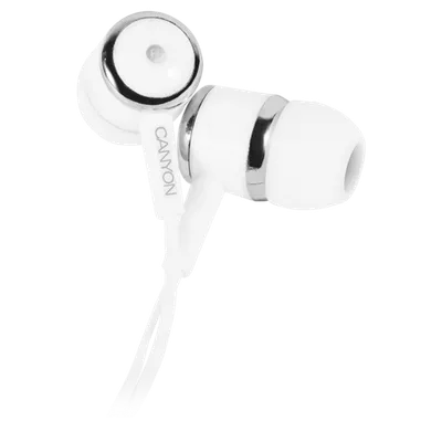 CANYON Slušalice sa mikrofonom, Bijele, CNE-CEPM01W, 1.2m kabel