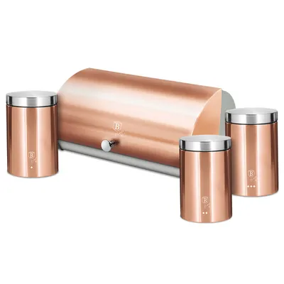 Berlinger Haus set kutija za hljeb + 3 posude Metallic Line Rose Gold Edition BH/6730