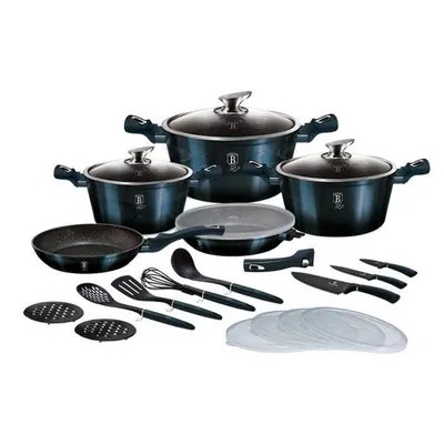 Berlinger Haus set posuđa + kuhinjska pomagala Metallic Line Aquamarine Edition 22/1 BH/7183