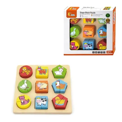 Viga drvene puzzle 18 komada farma 59585