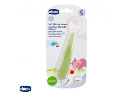 Chicco silikonska kašika, zelena, 6m+