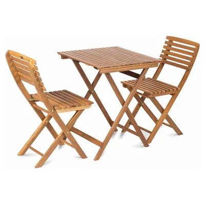 Fieldmann balkonski set Alice – sklopivi, stol + 2 stolice, drvo