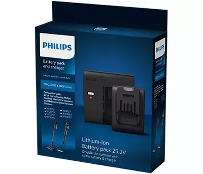 PHILIPS zamjenska baterija, punjač, adapter XV1797/01 za usisivace serije 7000/8000/9000; Litij-ionska; 25,2 V