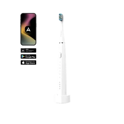 AENO SMART Sonic električna četkica DB1S: bijela, 4 moda+8 smart, bežično punjenje; 3 glave; putna torbica; 46000 rpm, 90 dana bez punjenja; IPX7