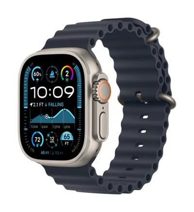 Apple Watch Ultra 2 v2 Cellular 49mm Natural Titanium Case Navy Ocean Band