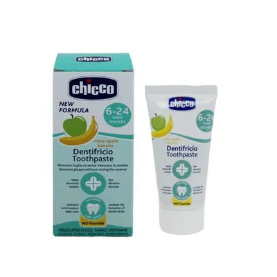 Chicco Pasta za zube, jabuka i banana,50 ml,6m+