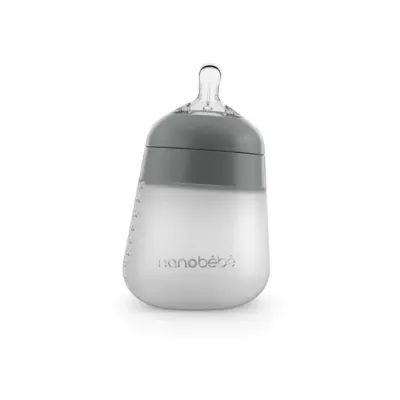 Nanobébé® Flexy silikonska flašica 270 ml – Siva