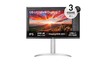 LG monitor 27UP850K-W UltraFine USB Type C, 27, 4K UHD, IPS, 400 cd/m2, HDR400, HDMI, DP, USB Type C 90W, 60Hz, 5ms
