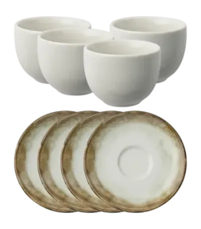 ARTHUR KRUPP set šoljica i tacnica za 4 osobe 67372-B3 SHADE EARTH