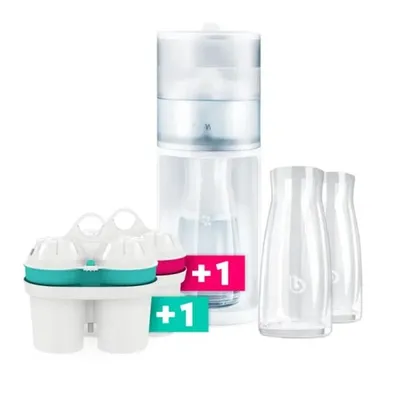 BWT Aqualizer Station stoni sistem za filtriranje vode – 2 staklene flaše 1L, 2 Mg filtera