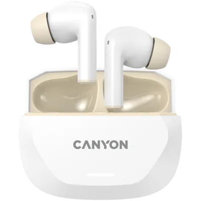 CANYON bluetooth slušalice HEXAGON 7, bežično punjenje, bijelo bež