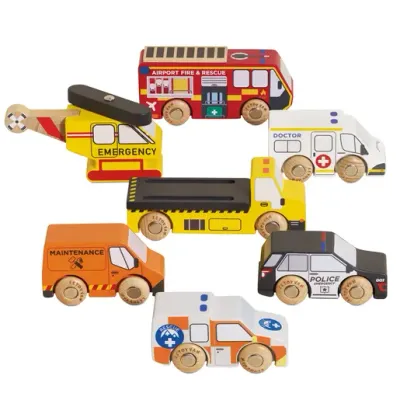 Le Toy Van  Drveni spasilački set – vozila i helikopter