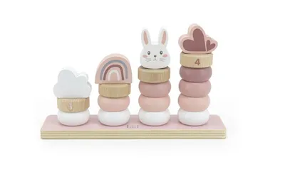 Label Label Drvena didaktička slagalica sa obručima - Pink
