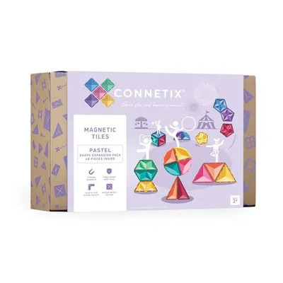 Connetix Tiles – Pastel Shape Expansion (48 kom)