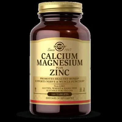 SOLGAR CALCIUM MAGNESIUM PLUS ZINC tablete a 100