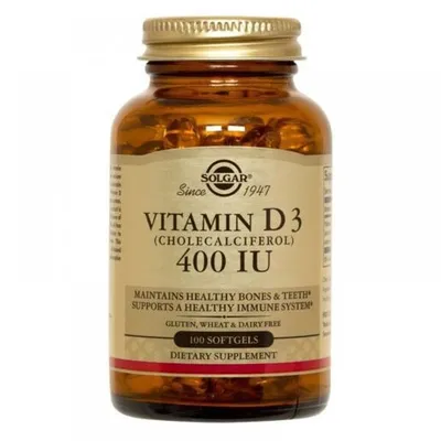 SOLGAR Vitamin D3 400 IU (10 µg) kapsule A100