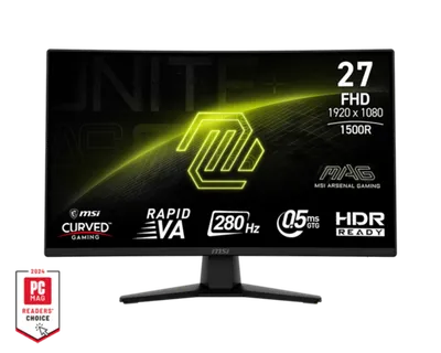 MSI monitor MAG 274CXF gaming zakrivljeni, 27,  FullHD, VA, 300 cd/m2, AMD FreeSync Premium, HDR Ready, HDMI, DP, 280Hz, 0.5 ms