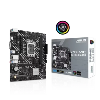 ASUS matična ploča PRIME H610M-K ARGB LGA1700, 2xDDR5, 1x M.2, 6xUSB1x VGA, 1x HDMI, mATX