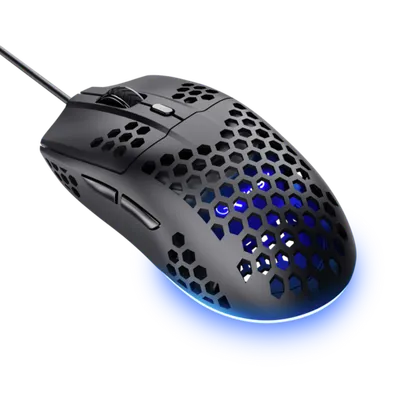 Trust GXT miš 928 Helox RGB gaming, ultra lagan, 6400 dpi,žičani, crni