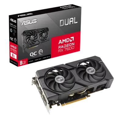 ASUS grafička kartica AMD Radeon DUAL RX7600 O8G EVO 8GB GDDR6, 128-bit, 3x DP, 1x HDMI