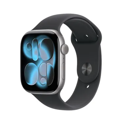 Apple Watch S11 GPS 46mm Space Grey Aluminium Case with Black Sport Band - S/M