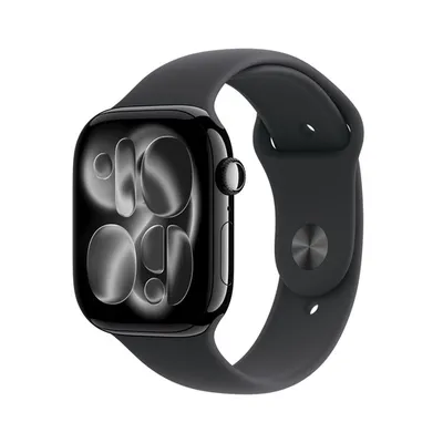 Apple Watch S11 GPS 42mm Jet Black Aluminium Case with Black Sport Band - M/L