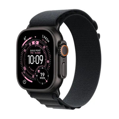 Apple Watch Ultra 3 Cellular 49mm Black Titanium Case with Black Alpine Loop - Large
