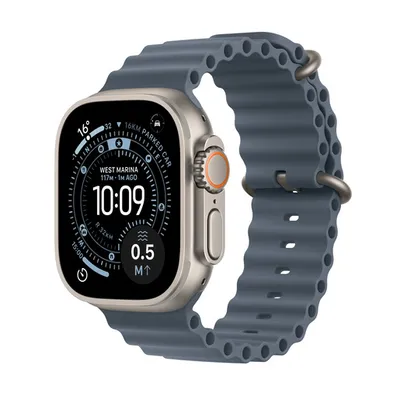 Apple Watch Ultra 3 Cellular 49mm Natural Titanium Case with Anchor Blue Ocean Band