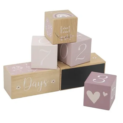 Label Label Drvene Milestone Kockice – Pink